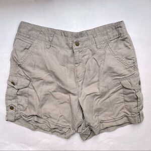 L. L. Bean Shorts Favorite Fit Linen Blend Olive Khaki Neutral 10